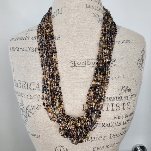 Multi Strand Beaded Necklace - Picture 1 of 5